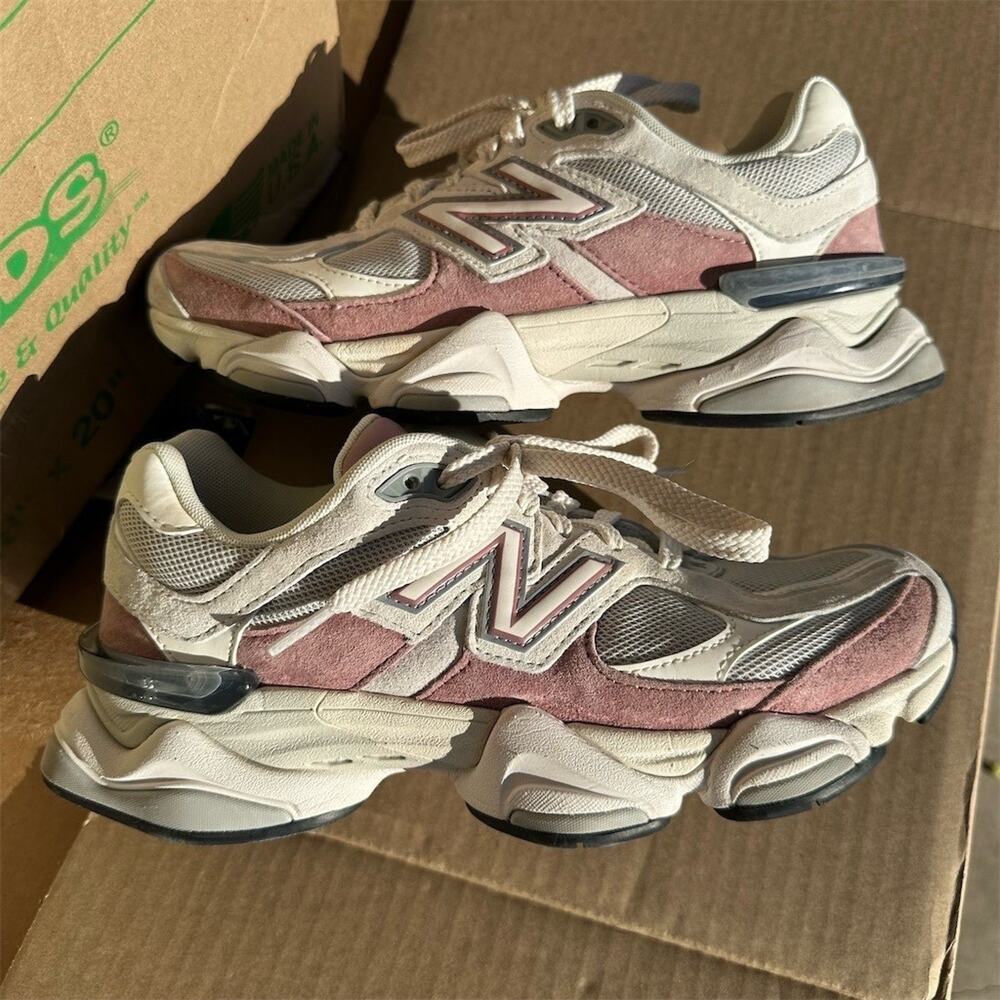 New Balance 9060 'Rosewood Reflection' White Pink Sneakers | Womens Size 8 US